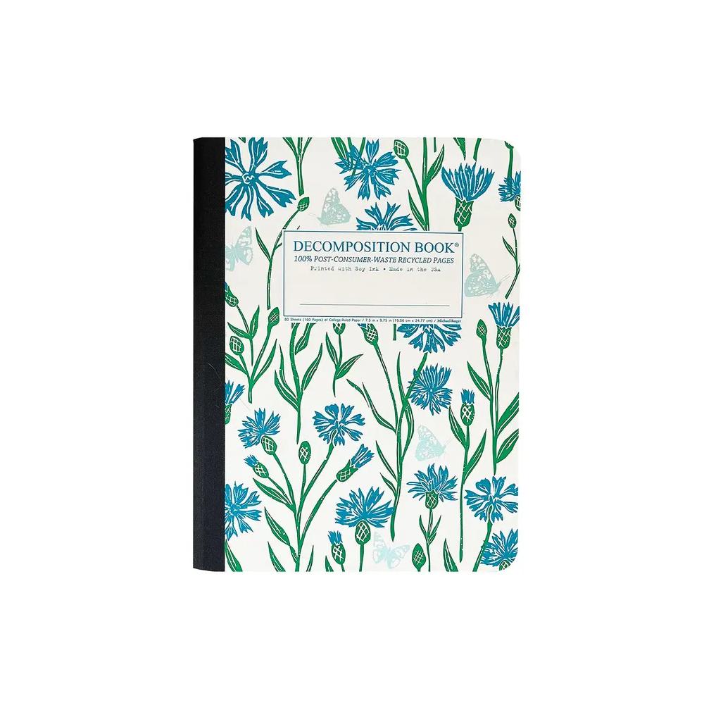 Michael Roger Press, Blue, Composition Book, Art & School, 9"x7", Decomp Book, Cornflower, 801762